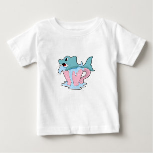 Dolphin with Cup of Water.PNG Baby T-Shirt