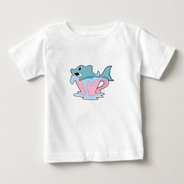 Dolphin with Cup of Water.PNG Baby T-Shirt (Front)