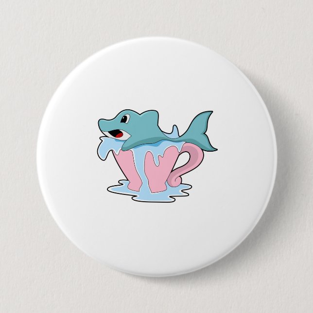 Dolphin with Cup of Water.PNG Button (Front)