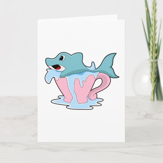 Dolphin with Cup of Water.PNG Card (Front)