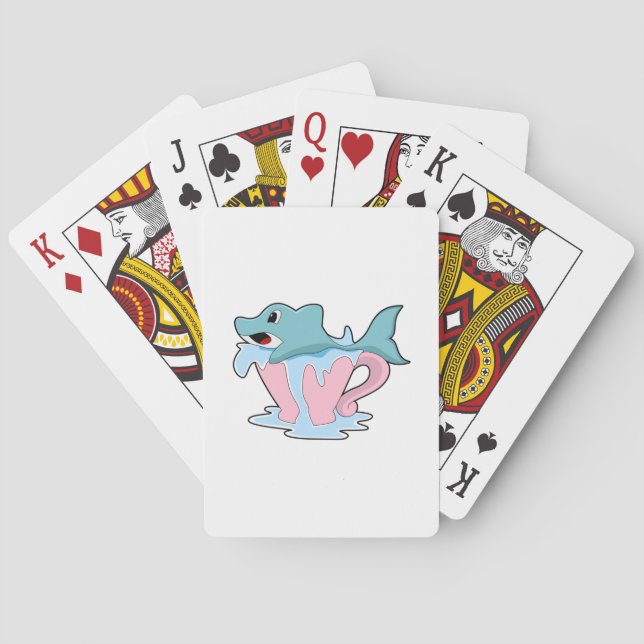 Dolphin with Cup of Water.PNG Poker Cards (Back)