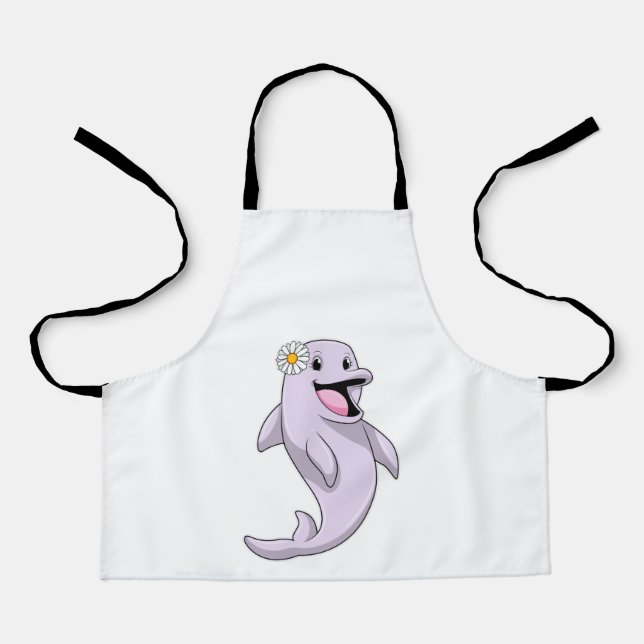 Dolphin with Daisy Flower Apron (Front)