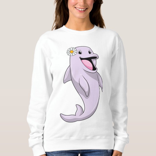 Dolphin with Daisy Flower Sweatshirt (Front)