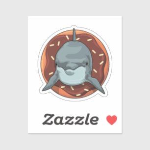Dolphin with Donut Sticker