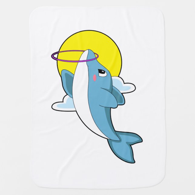 Dolphin with Fitness tires Baby Blanket (Front)