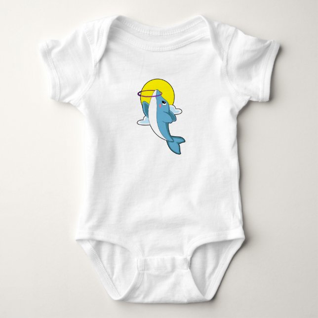 Dolphin with Fitness tires Baby Bodysuit (Front)