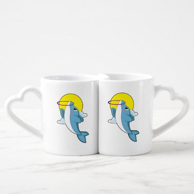 Dolphin with Fitness tires Coffee Mug Set (Front Nesting)