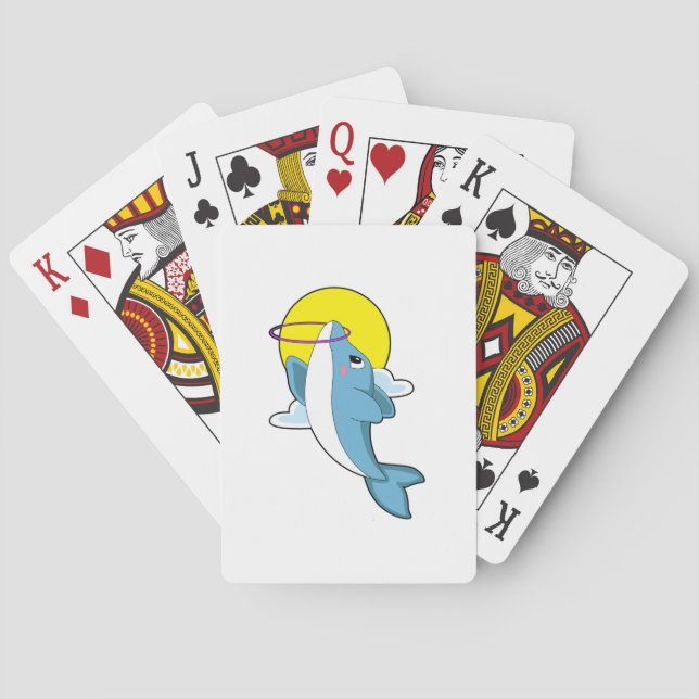 Dolphin with Fitness tires Poker Cards (Back)