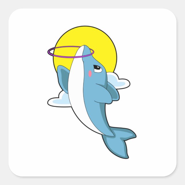 Dolphin with Fitness tires Square Sticker (Front)