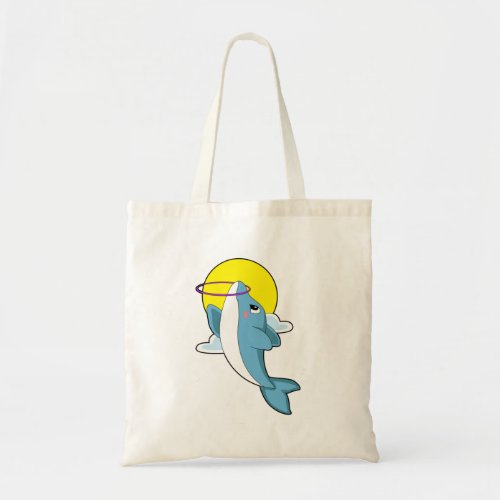 Dolphin with Fitness tires Tote Bag