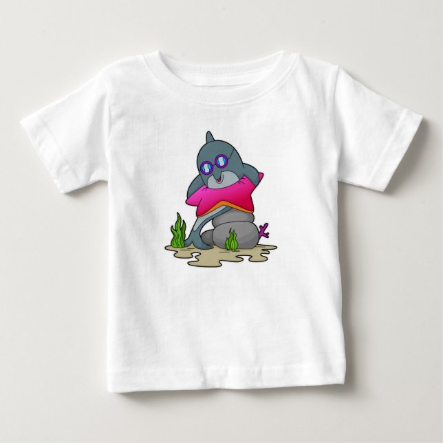 Dolphin with Glasses Baby T-Shirt (Front)