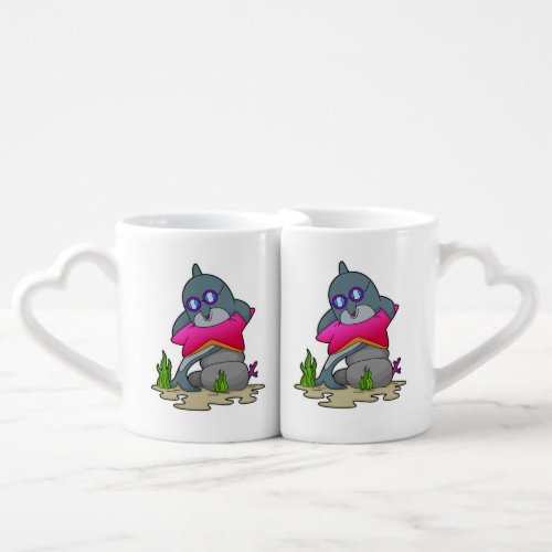 Dolphin with Glasses Coffee Mug Set
