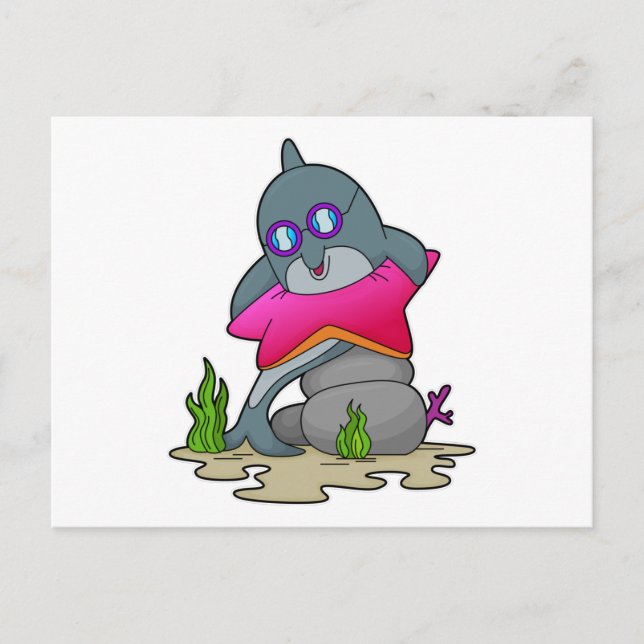 Dolphin with Glasses Postcard (Front)