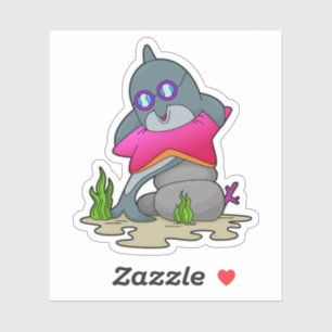Dolphin with Glasses Sticker