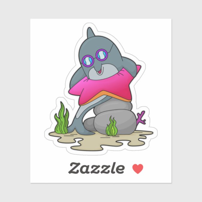 Dolphin with Glasses Sticker (Sheet)