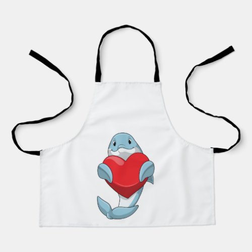 Dolphin with Heart Apron