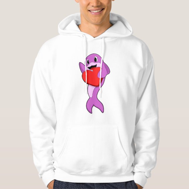 Dolphin with Heart Hoodie (Front)
