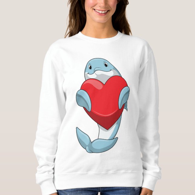 Dolphin with Heart Sweatshirt (Front)