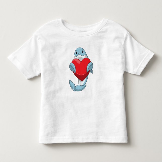 Dolphin with Heart Toddler T-shirt (Front)