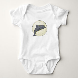 Dolphin with Moon Baby Bodysuit