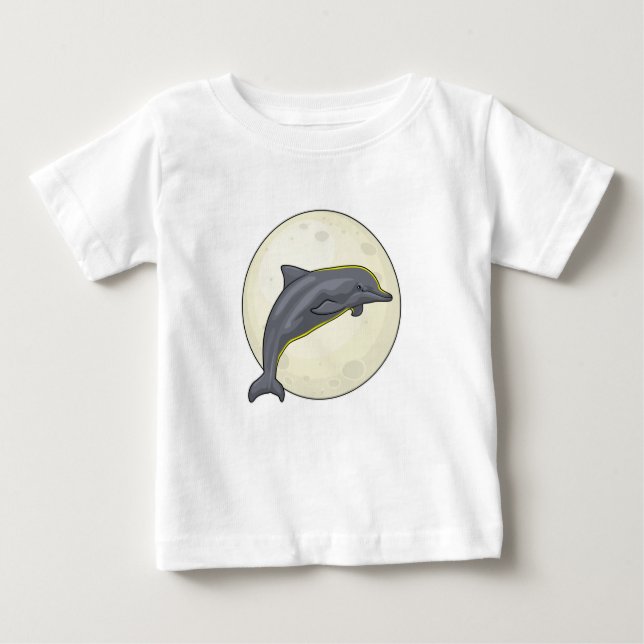 Dolphin with Moon Baby T-Shirt (Front)