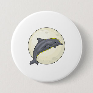 Dolphin with Moon Button