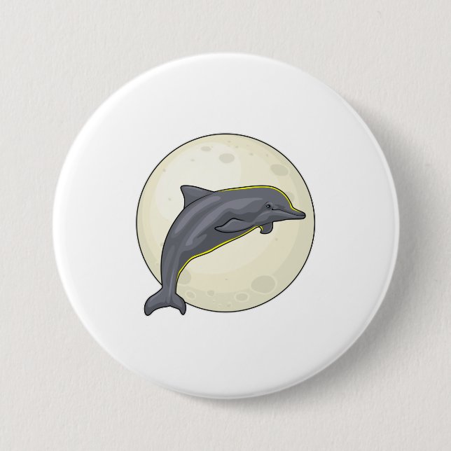 Dolphin with Moon Button (Front)
