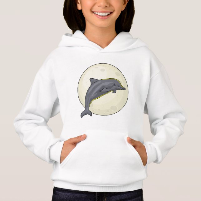 Dolphin with Moon Hoodie (Front)