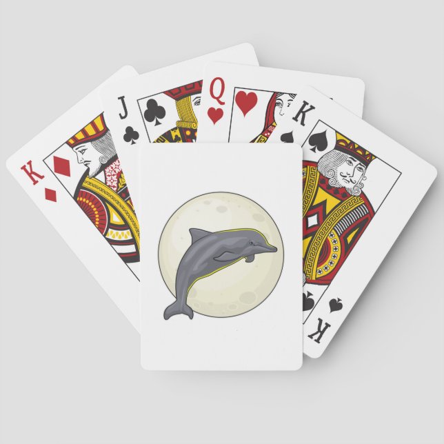 Dolphin with Moon Poker Cards (Back)