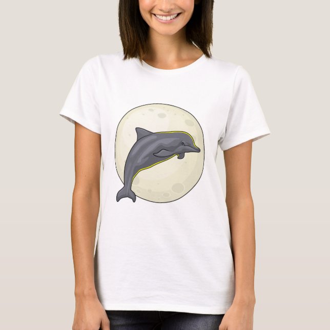 Dolphin with Moon T-Shirt (Front)