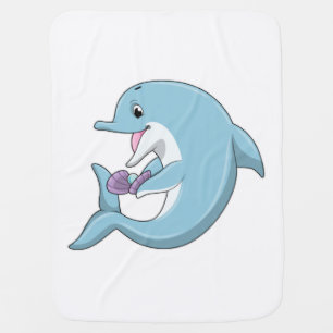 Dolphin with Pearl Baby Blanket