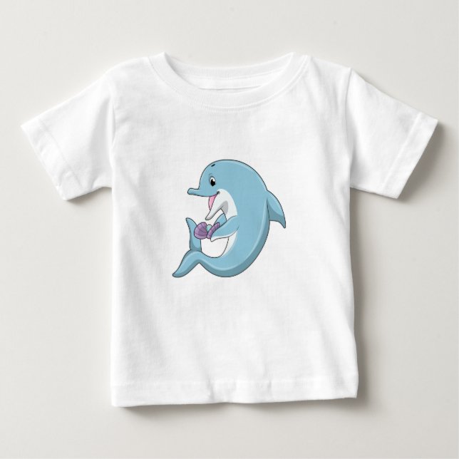 Dolphin with Pearl Baby T-Shirt (Front)