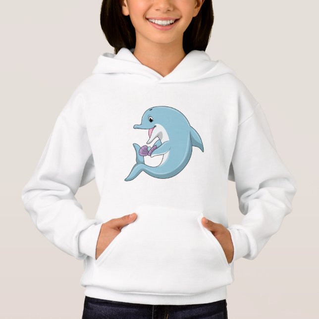 Dolphin with Pearl Hoodie (Front)