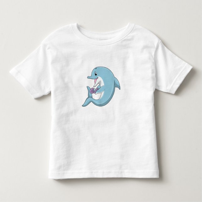 Dolphin with Pearl Toddler T-shirt (Front)