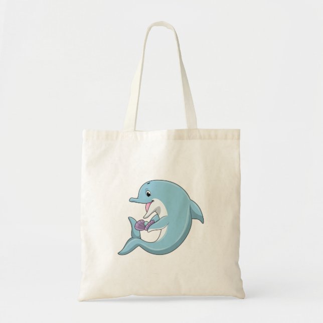 Dolphin with Pearl Tote Bag (Front)