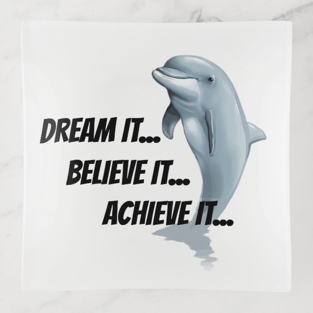 Dolphin with Quote Trinket Tray (Front)
