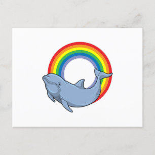 Dolphin with Rainbow Postcard