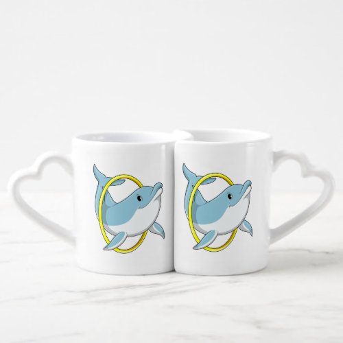 Dolphin with Ring Coffee Mug Set