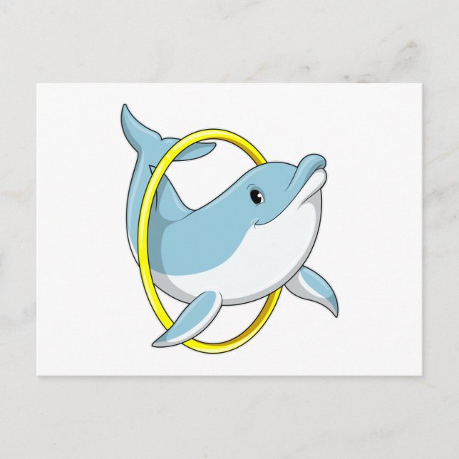 Dolphin with Ring Postcard (Front)