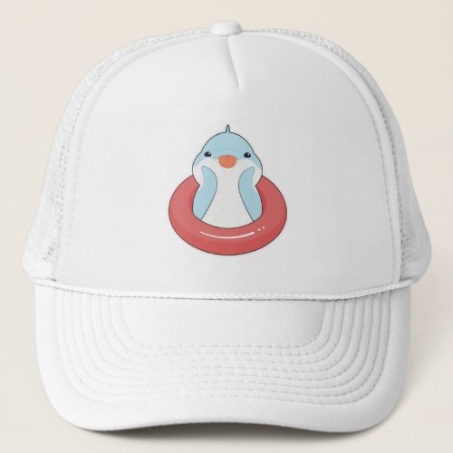 Dolphin with Swim ring Trucker Hat