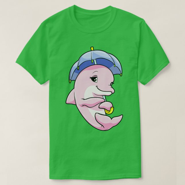 Dolphin with Umbrella T-Shirt (Design Front)