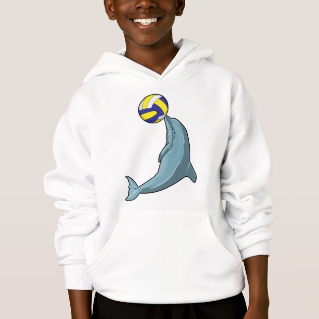Dolphin with Volleyball Hoodie (Front)