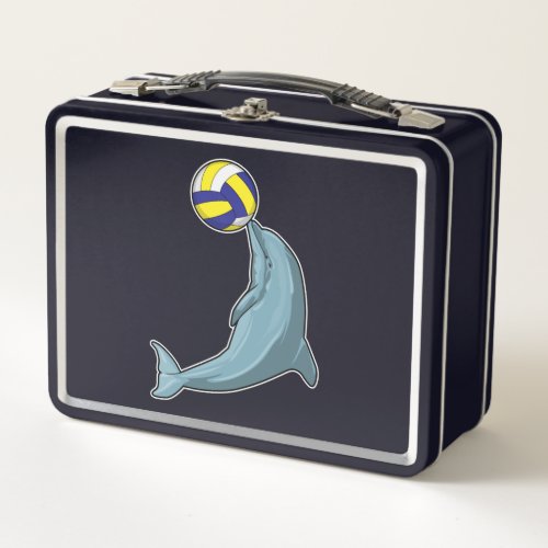 Dolphin with Volleyball Metal Lunch Box