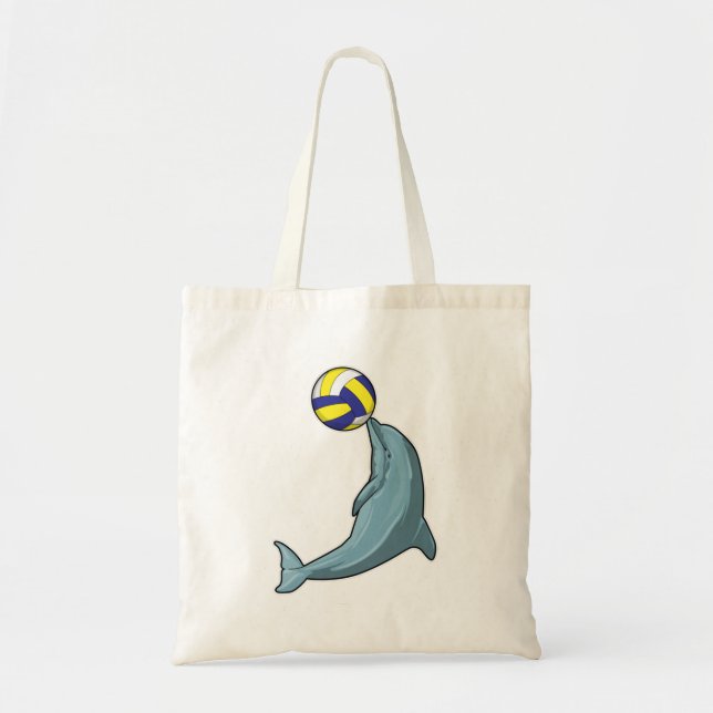 Dolphin with Volleyball Tote Bag (Front)