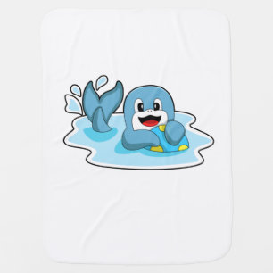 Dolphin with Water polo Baby Blanket