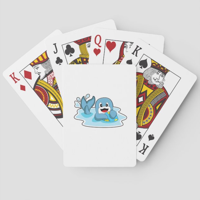 Dolphin with Water polo Poker Cards (Back)