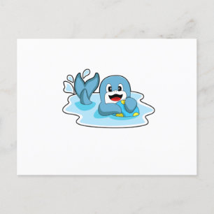 Dolphin with Water polo Postcard