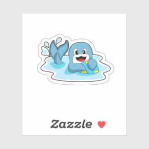 Dolphin with Water polo Sticker