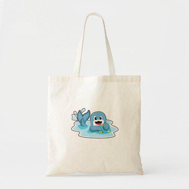 Dolphin with Water polo Tote Bag (Front)