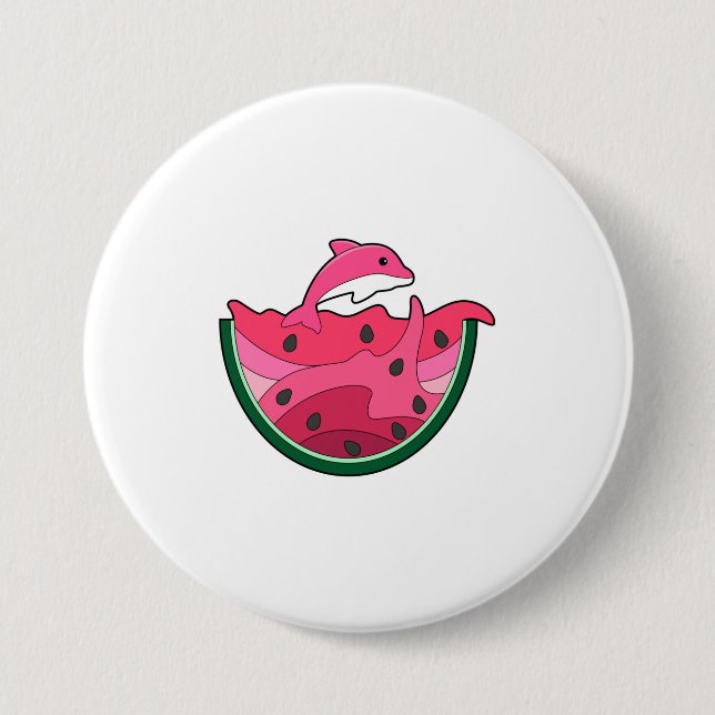 Dolphin with Watermelon Button (Front)